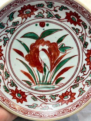 A Chinese Swatow wucai 'egret' plate, Ming — photo 2
