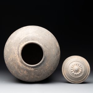 A Chinese terracotta tripod storage vessel, Han or later — photo 6