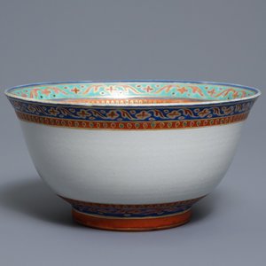 A Chinese Thai market Bencharong bowl, 19th C. — 照片 1
