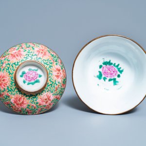 A Chinese Thai market Bencharong bowl and cover, 19th C. — 照片 6