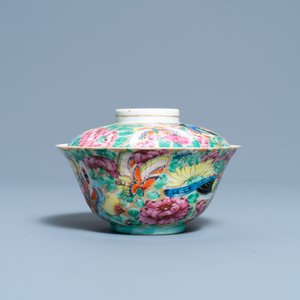 A Chinese Thai market Bencharong bowl and cover, 19th C. — 照片 5