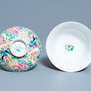 A Chinese Thai market Bencharong bowl and cover, 19th C. — 照片 6