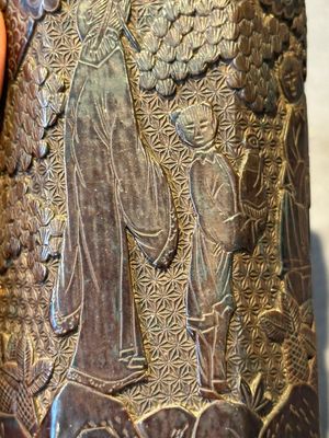 A Chinese tixi lacquer brush pot, 'bitong', Ming — photo 11