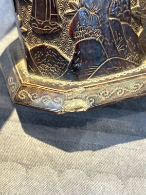 A Chinese tixi lacquer brush pot, 'bitong', Ming — photo 15