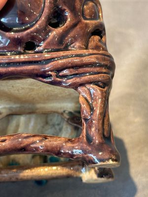 A Chinese turquoise- and aubergine-glazed sculpture of a seated scholar, 18/19th C. — 照片 14