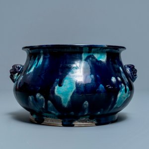 A Chinese turquoise- and purple-splashed censer, Kangxi — photo 4