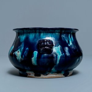 A Chinese turquoise- and purple-splashed censer, Kangxi — photo 5