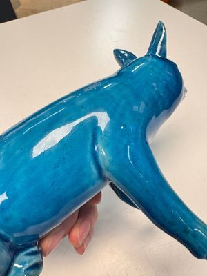 A Chinese turquoise-glazed model of a dog, Qianlong mark, 19th C. — photo 13