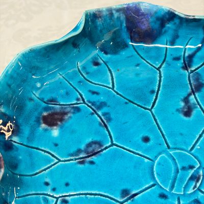 A Chinese turquoise-glazed purple-splashed 'Lotus Leaf' dish — photo 3