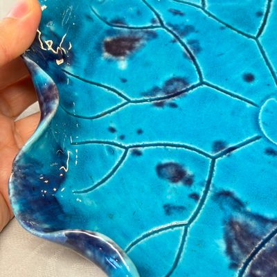 A Chinese turquoise-glazed purple-splashed 'Lotus Leaf' dish — photo 4