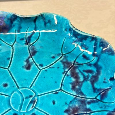 A Chinese turquoise-glazed purple-splashed 'Lotus Leaf' dish — photo 6