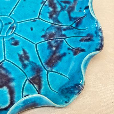 A Chinese turquoise-glazed purple-splashed 'Lotus Leaf' dish — photo 7