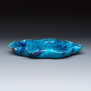 A Chinese turquoise-glazed purple-splashed 'Lotus Leaf' dish — photo 3