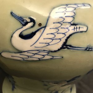 A Chinese underglaze red, blue and white celadon-ground vase, Kangxi — photo 16