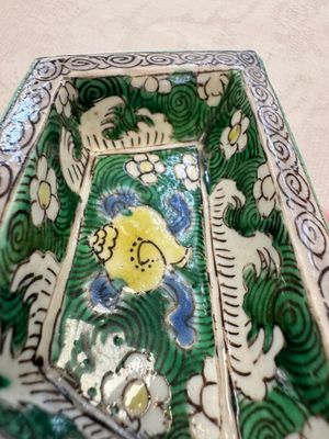 A Chinese verte biscuit eight-piece sweetmeat set with flying horses, 19th C. — photo 16