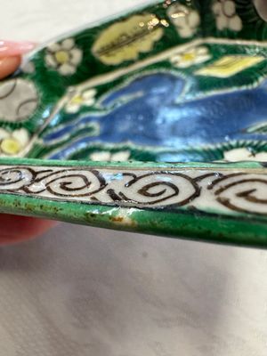 A Chinese verte biscuit eight-piece sweetmeat set with flying horses, 19th C. — photo 23