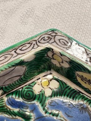 A Chinese verte biscuit eight-piece sweetmeat set with flying horses, 19th C. — photo 24