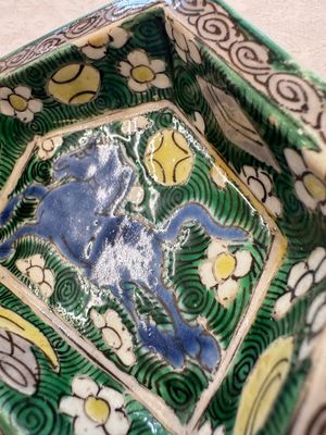 A Chinese verte biscuit eight-piece sweetmeat set with flying horses, 19th C. — photo 31