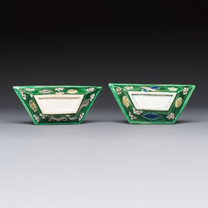 A Chinese verte biscuit eight-piece sweetmeat set with flying horses, 19th C. — photo 5