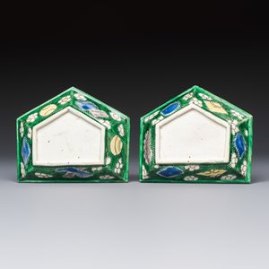 A Chinese verte biscuit eight-piece sweetmeat set with flying horses, 19th C. — photo 7