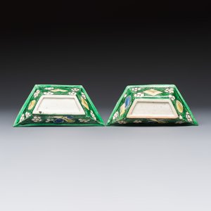 A Chinese verte biscuit eight-piece sweetmeat set with flying horses, 19th C. — photo 9