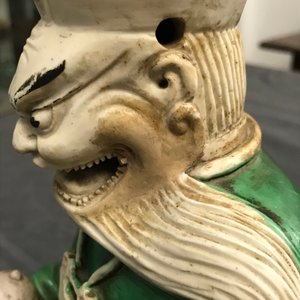 A Chinese verte biscuit figure of Yanluo, Kangxi — 照片 16
