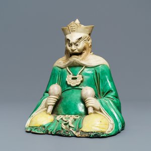 A Chinese verte biscuit figure of Yanluo, Kangxi — 照片 5