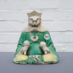 A Chinese verte biscuit figure of Yanluo, Kangxi — 照片 6