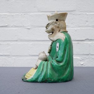 A Chinese verte biscuit figure of Yanluo, Kangxi — 照片 9