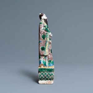A Chinese verte biscuit figure of Zhongli Quan, Kangxi — 照片 3
