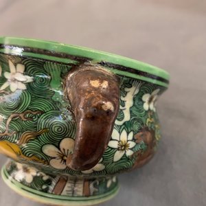 A Chinese verte biscuit 'flaming horses' censer, Jiajing mark, 18/19th C. — 照片 14