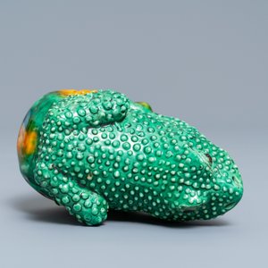 A Chinese verte biscuit model of a toad, Kangxi — photo 6