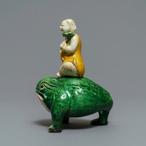 A Chinese verte biscuit model of Liu Hai on the toad, Kangxi — 照片 3