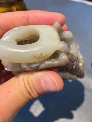 A Chinese white and russet jade lotus-form brush washer, Qing — photo 8