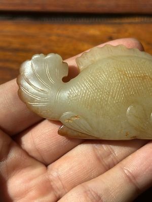 A Chinese white and russet jade mandarin fish or Chinese perch, Yuan — 照片 4