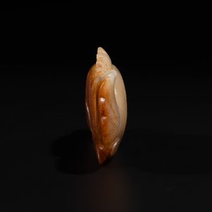 A Chinese white and russet jade mandarin fish or Chinese perch, Yuan — 照片 3