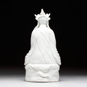 A Chinese white-glazed figure of Xuanzang, Cai Chang Tai 蔡昌泰造 mark, 20th C. — foto 3