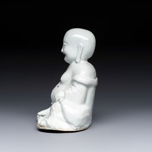 A Chinese white-glazed Milefo Buddha, 19th C. — photo 3