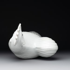 A Chinese white-glazed model of a rooster, 18/19th C. — foto 6