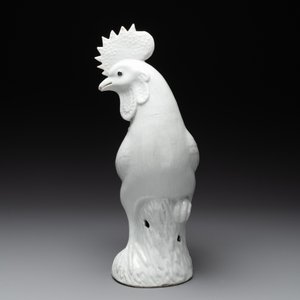 A Chinese white-glazed model of a rooster, 19th C. — 照片 2