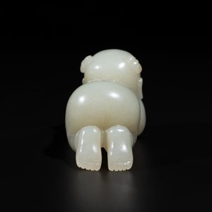 A Chinese white jade carving of a reclining boy, Qing — photo 4