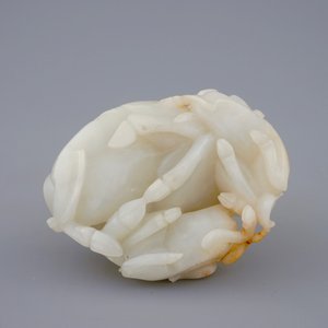 A Chinese white jade carving of a "Three rams" group, 19/20th C. — photo 8