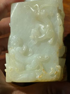 A Chinese white jade 'dragon' ink container with Qianlong mark and possibly of the period — photo 14