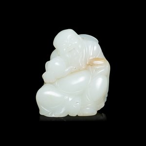 A Chinese white jade figure of Li Taipo, Kangxi/Yongzheng — 照片 1