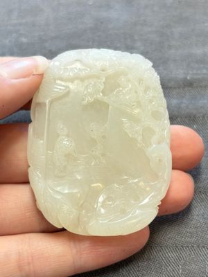 A Chinese white jade 'Xi Xiang Ji' plaque, Wenwan 文玩 mark, Qianlong — 照片 2