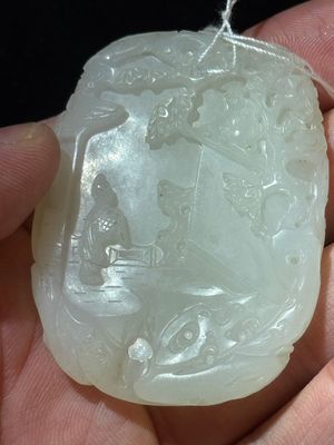 A Chinese white jade 'Xi Xiang Ji' plaque, Wenwan 文玩 mark, Qianlong — 照片 8