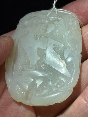 A Chinese white jade 'Xi Xiang Ji' plaque, Wenwan 文玩 mark, Qianlong — 照片 9