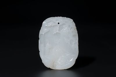 A Chinese white jade 'Xi Xiang Ji' plaque, Wenwan 文玩 mark, Qianlong