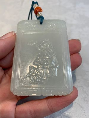 A Chinese white jade Zigang-style plaque, 19/20th C. — photo 8