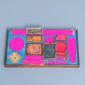 A Chinese wooden box with scholar's objects for a calligrapher or painter, 19th C. — 照片 7